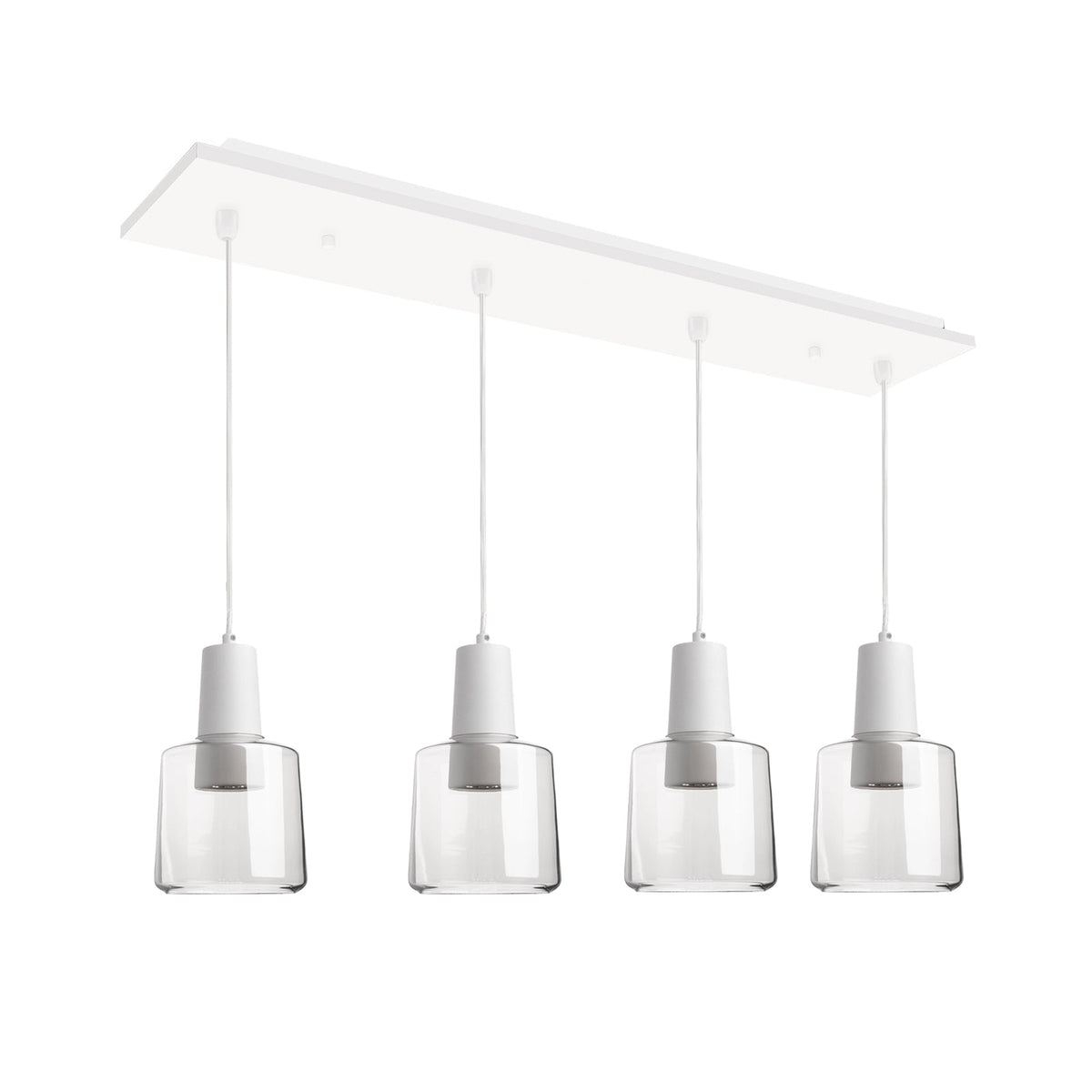 Samson 28" (4 Lights) White/Clear Glass