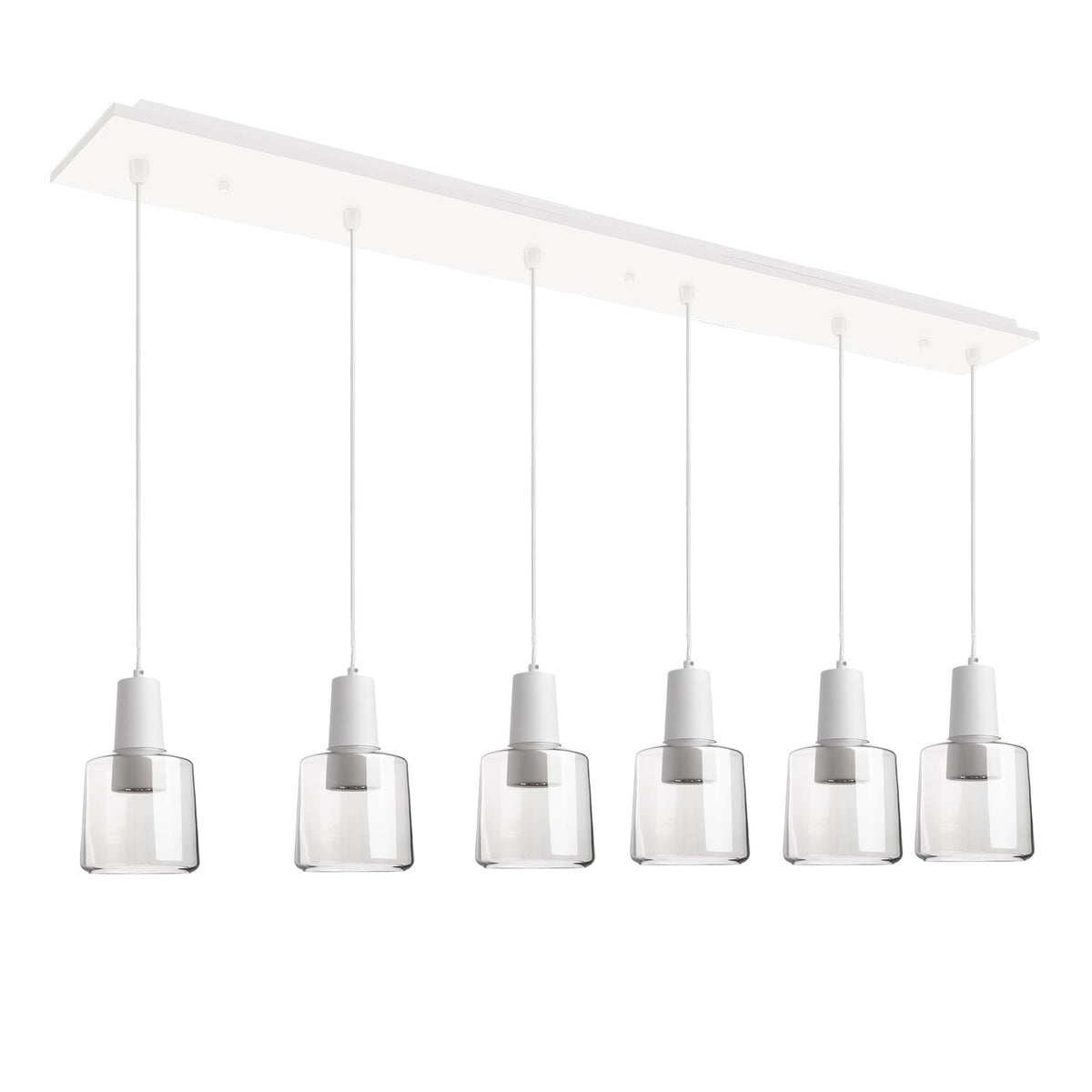 Samson 42" (6 Lights) White/Clear Glass
