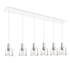 Samson 42-in White/Clear Glass 6-Light Multi Pendant
