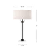 Sasha 18-in Matte Black/White Linen 2 Lights Table Lamp