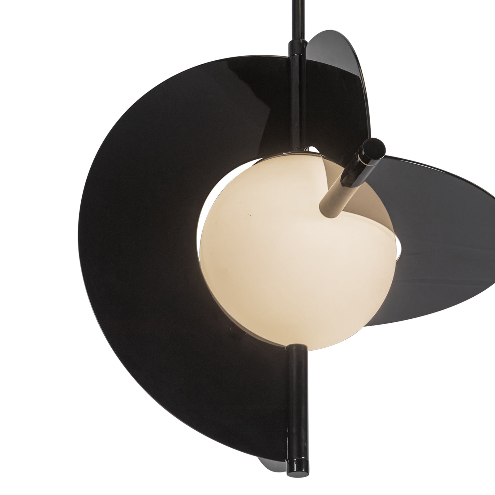 Scorpio 27-in Glossy Black/Opal Glass LED Chandelier