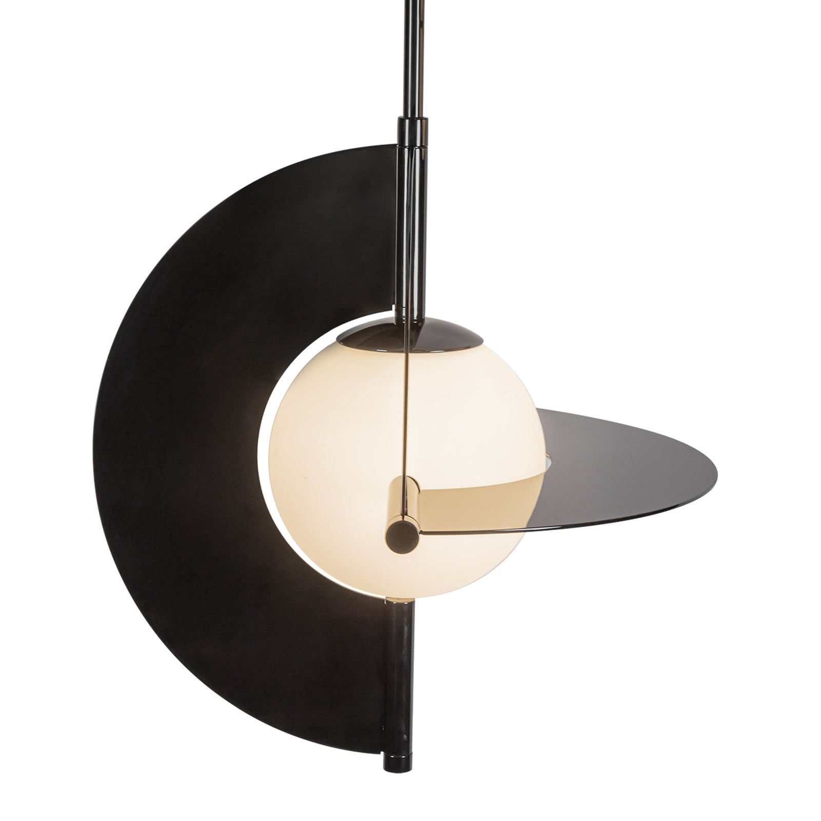 Scorpio 27-in Glossy Black/Opal Glass LED Chandelier