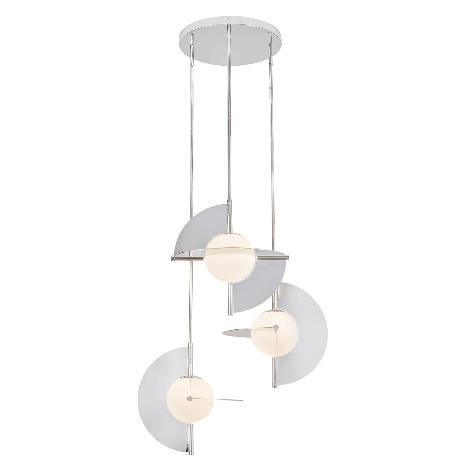 Scorpio 27-in Polished Nickel/Opal Glass LED Chandelier