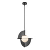 Scorpio 16-in Glossy Black/Opal Glass LED Pendant