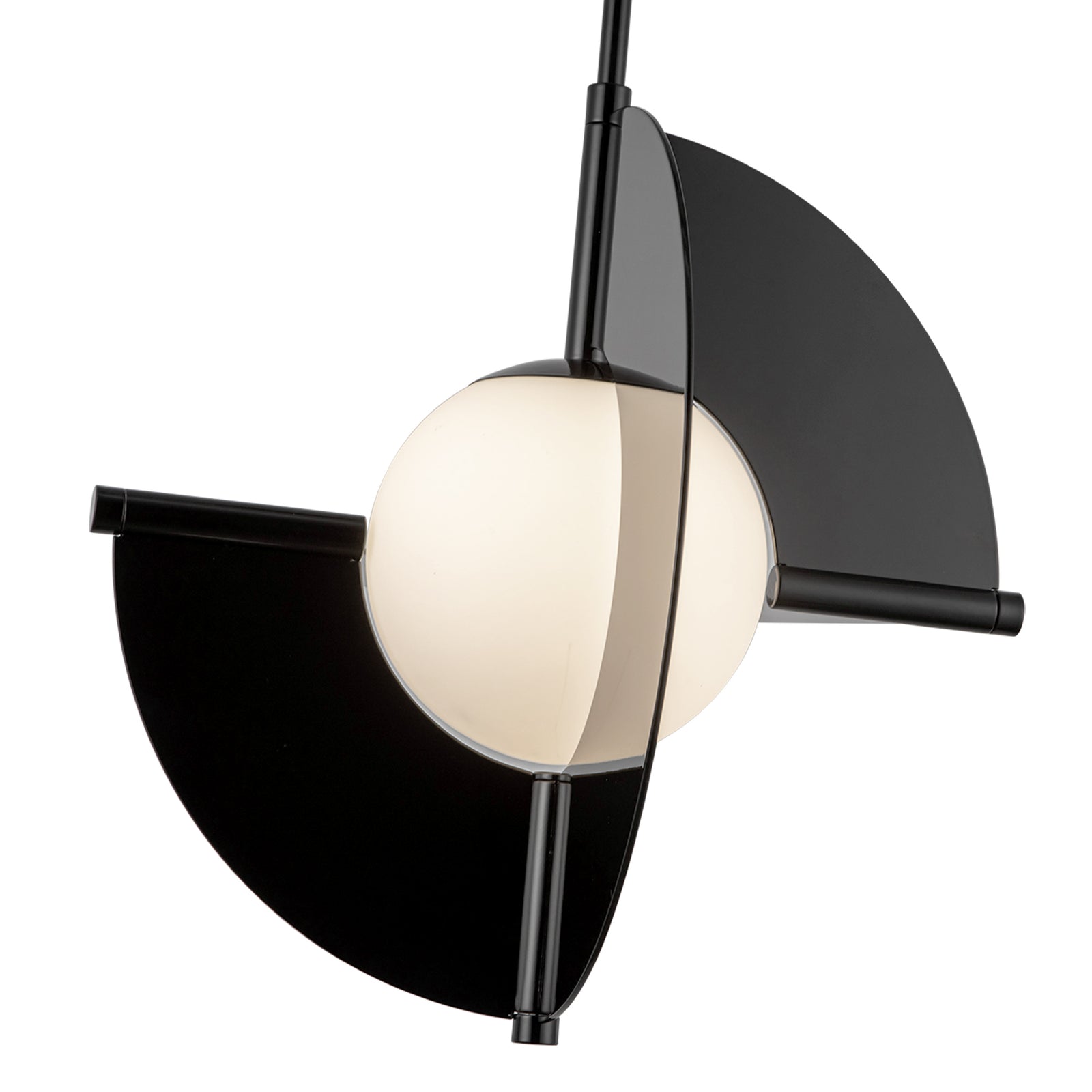 Scorpio 16-in Glossy Black/Opal Glass LED Pendant