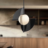 Scorpio 16-in Glossy Black/Opal Glass LED Pendant