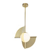 Scorpio 16-in Metallic Brass/Opal Glass LED Pendant