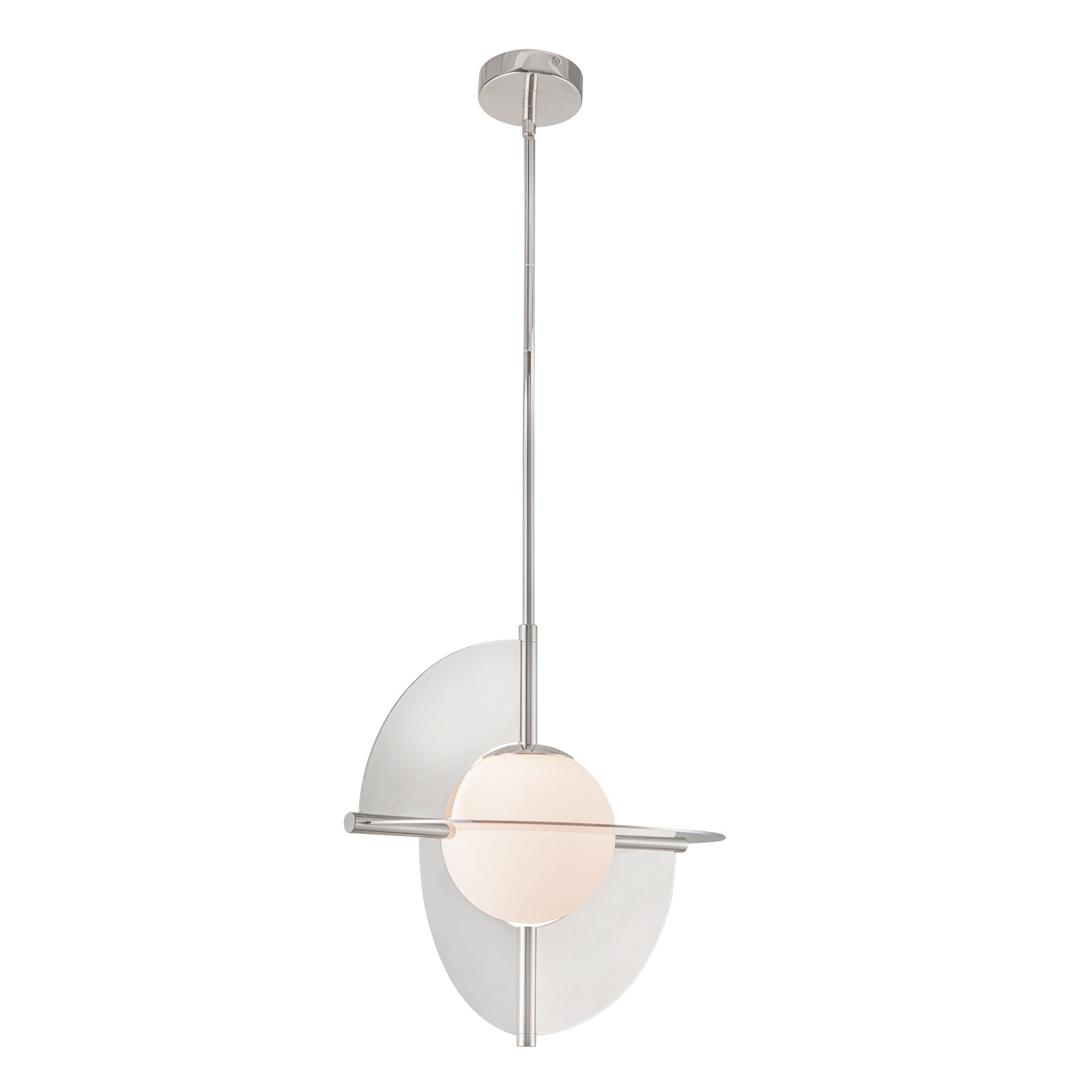 Scorpio 16-in Polished Nickel/Opal Glass LED Pendant
