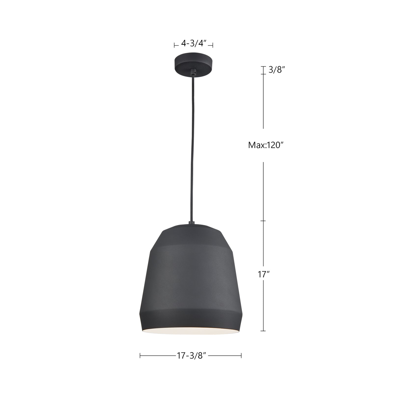 Sedona 16-in Black 1 Light Pendant