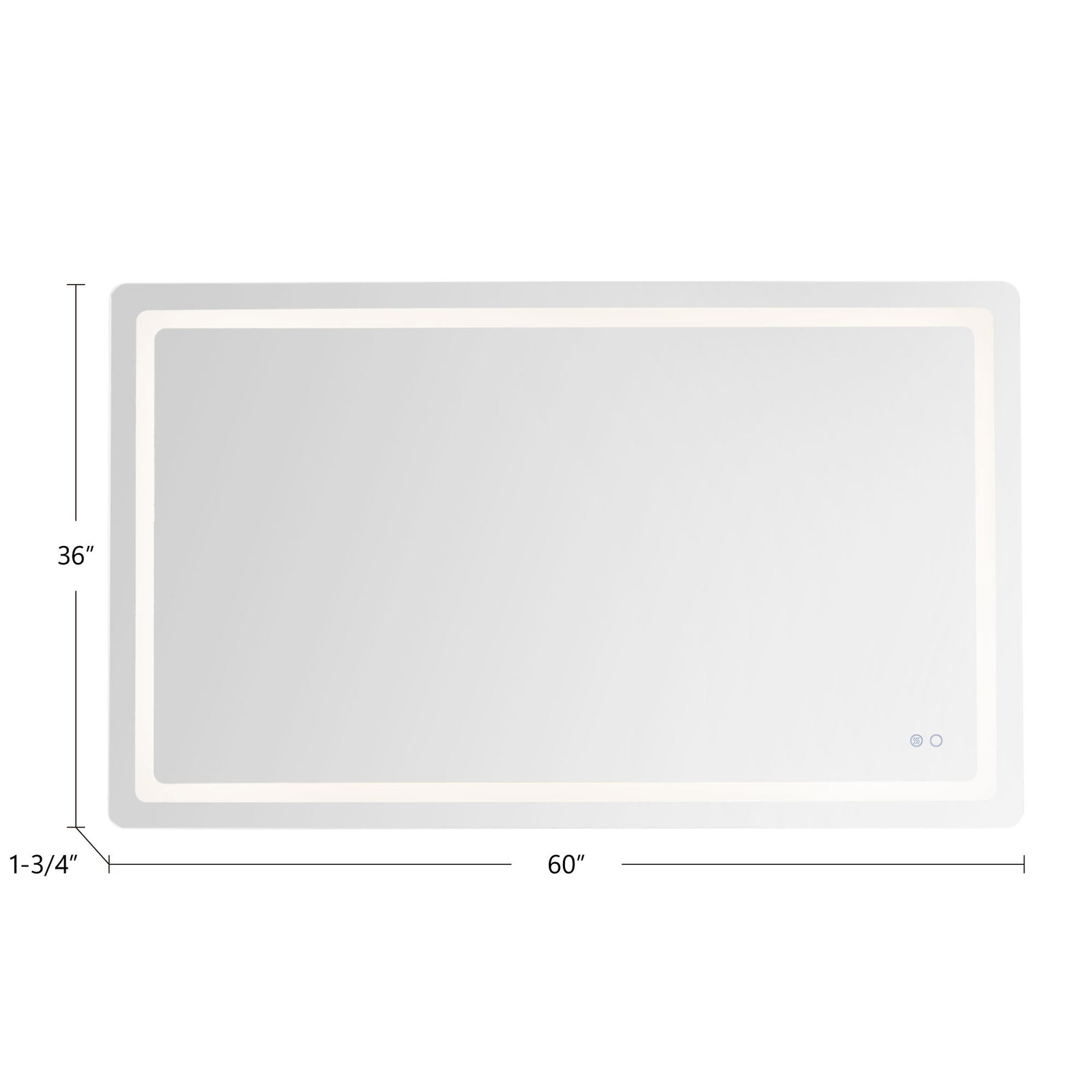 Seneca 60-in Sandblasted Merc Edge LED Vanity Mirror
