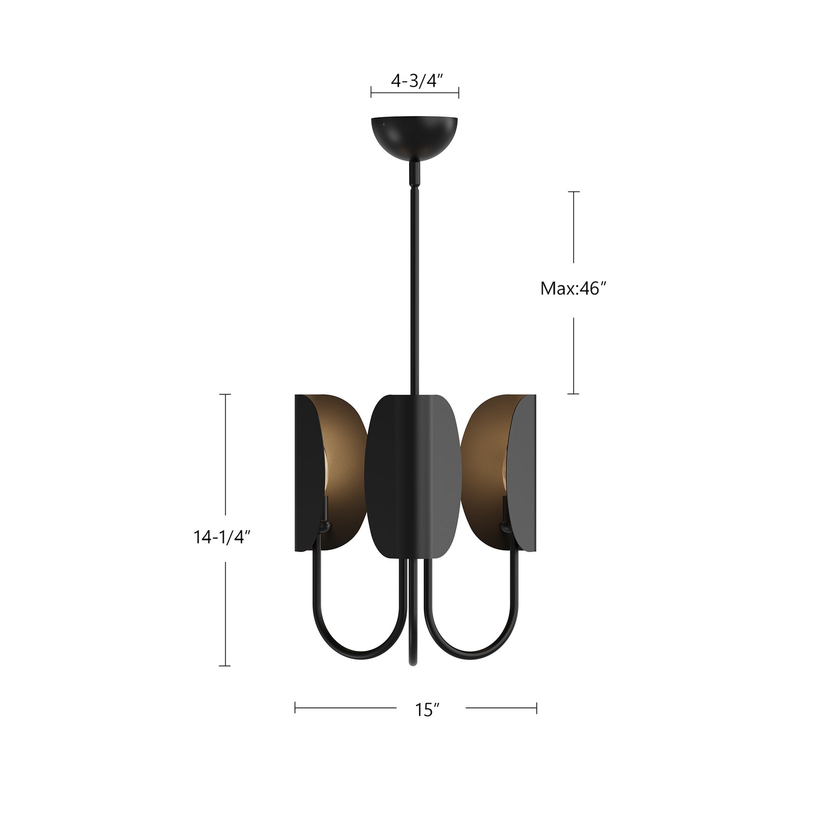 Seno 15-in Aged Gold 3 Lights Chandeliers