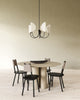 Seno 32-in Matte Black/White Cotton Fabric 5 Lights Chandeliers