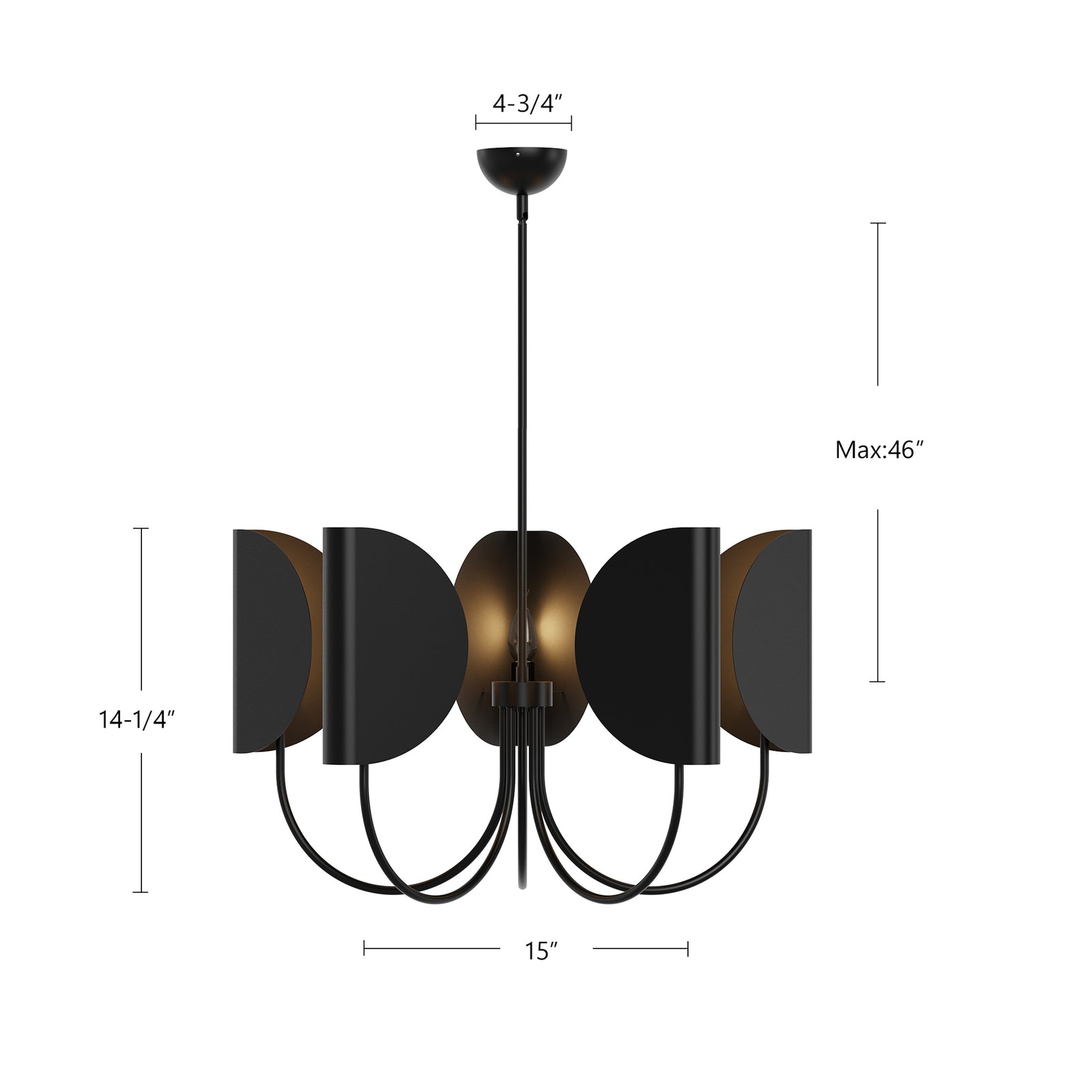 Seno 32-in Aged Gold 5 Lights Chandeliers