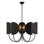 Seno 32-in Matte Black 5 Lights Chandeliers