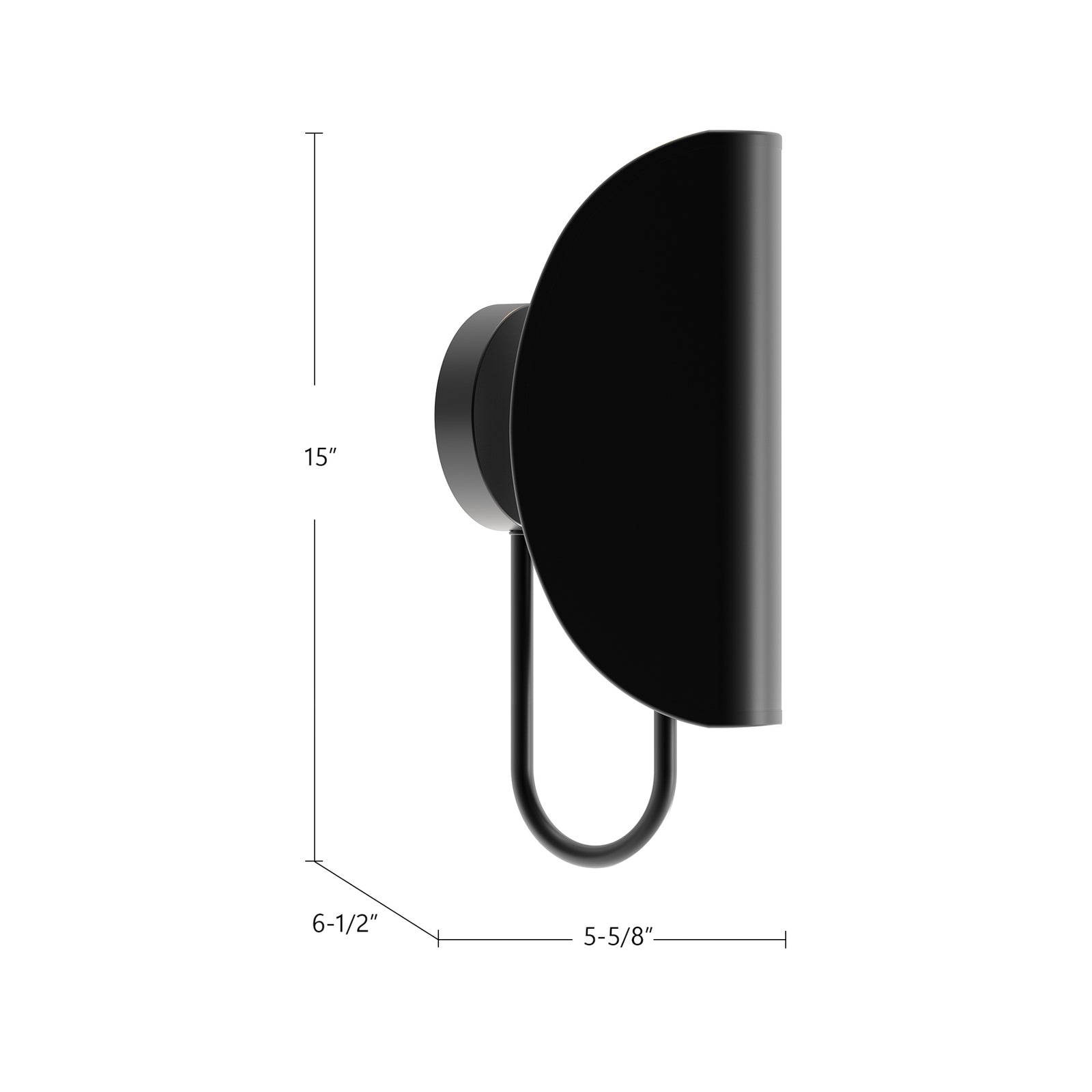 Seno 6-in Matte Black 1 Light Wall/Vanity