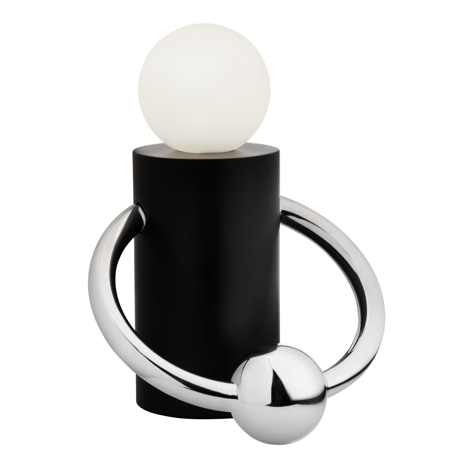 Septum 8-in Matte Black/Chrome LED Table Lamp