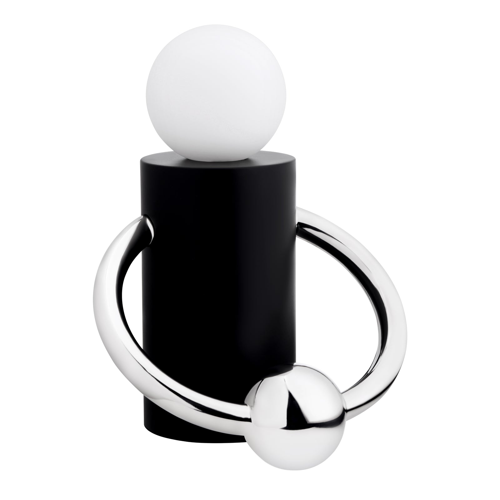 Septum 8-in Matte Black/Chrome LED Table Lamp