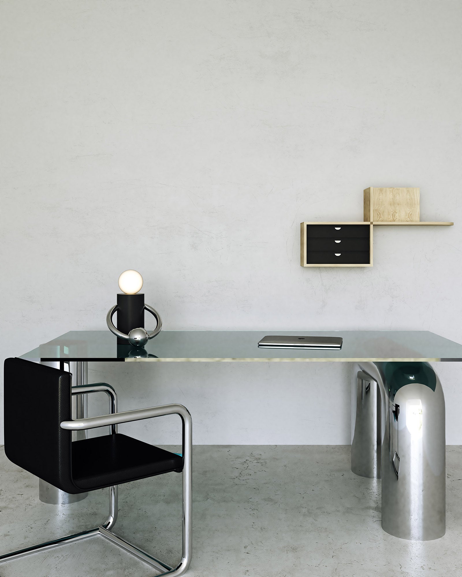 Septum 8-in Matte Black/Chrome LED Table Lamp