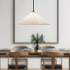 Serena 20-in Matte Black/Opal Glass 1 Light Pendant