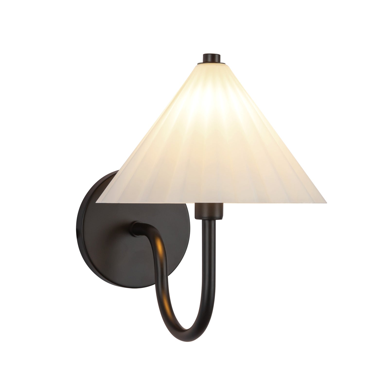 Serena 8-in Matte Black/Opal Glass Socket Wall/Vanity Light