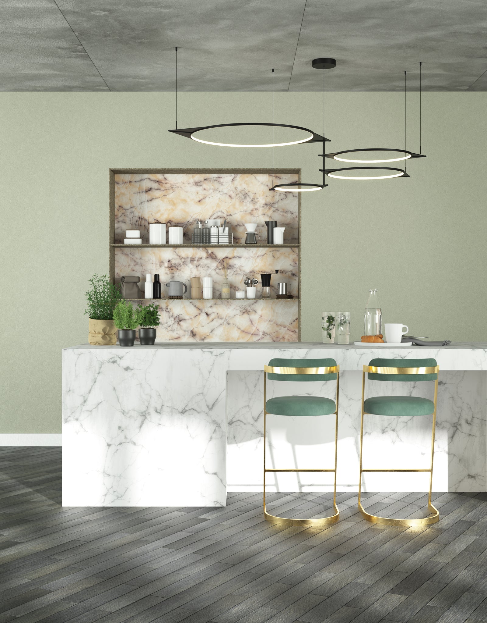 Serif 36-in Black LED Multi Pendant
