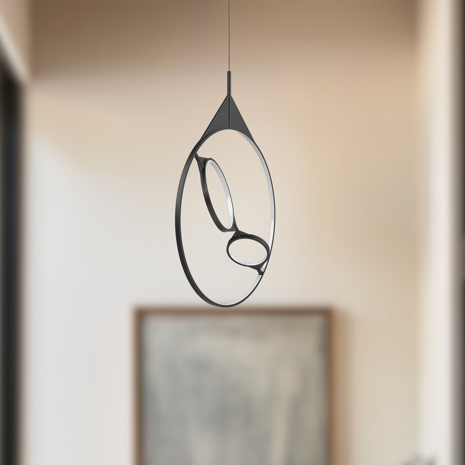 Serif 24-in Black LED Pendant