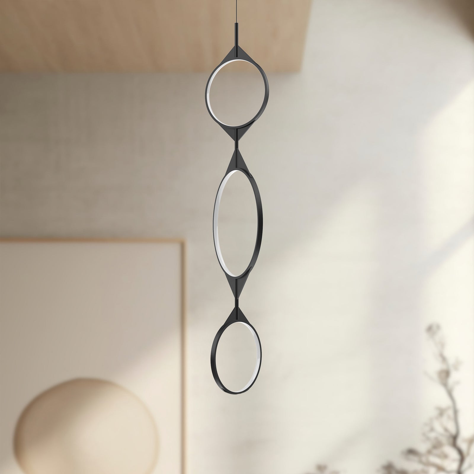 Serif 53-in Black LED Pendant
