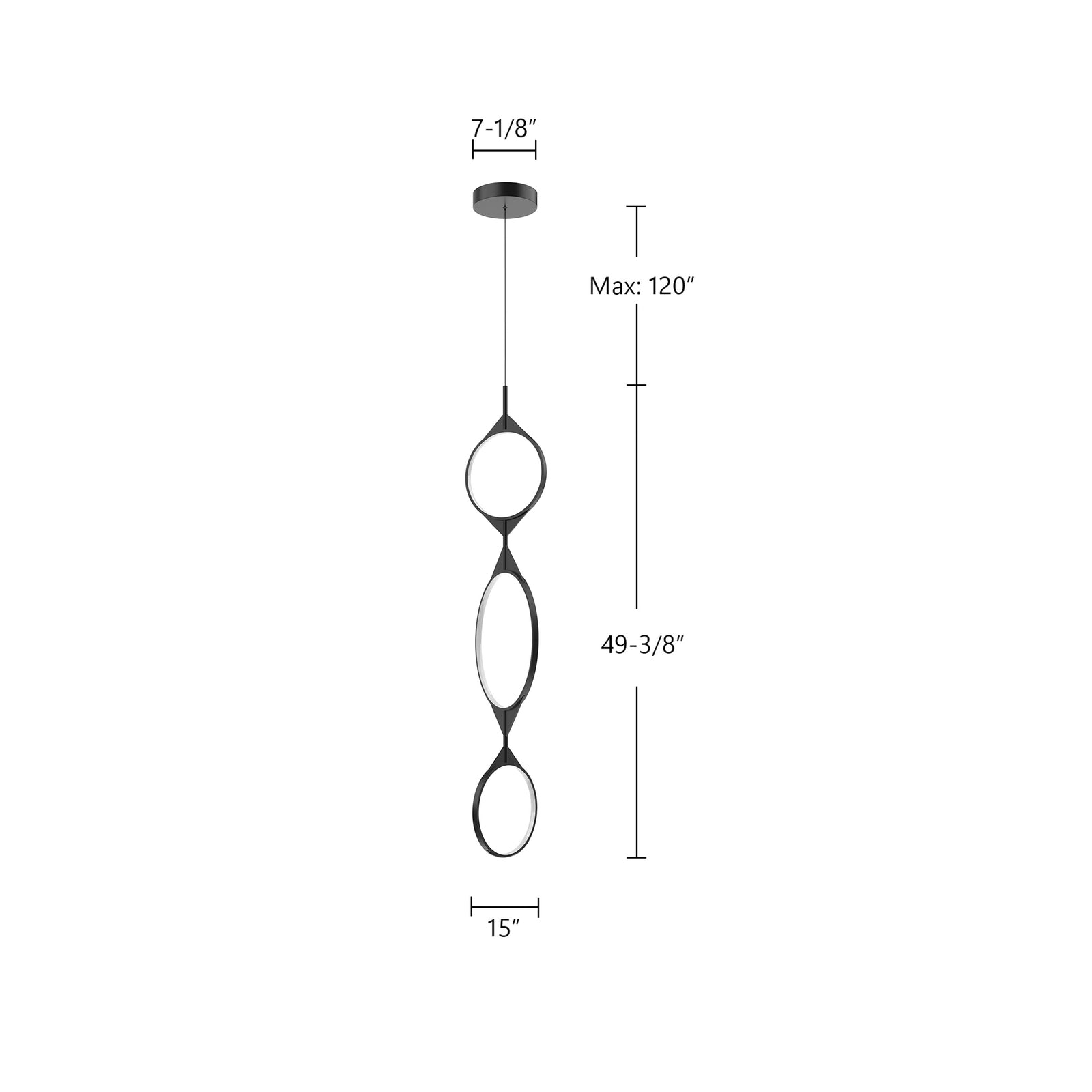 Serif 53-in Black LED Pendant