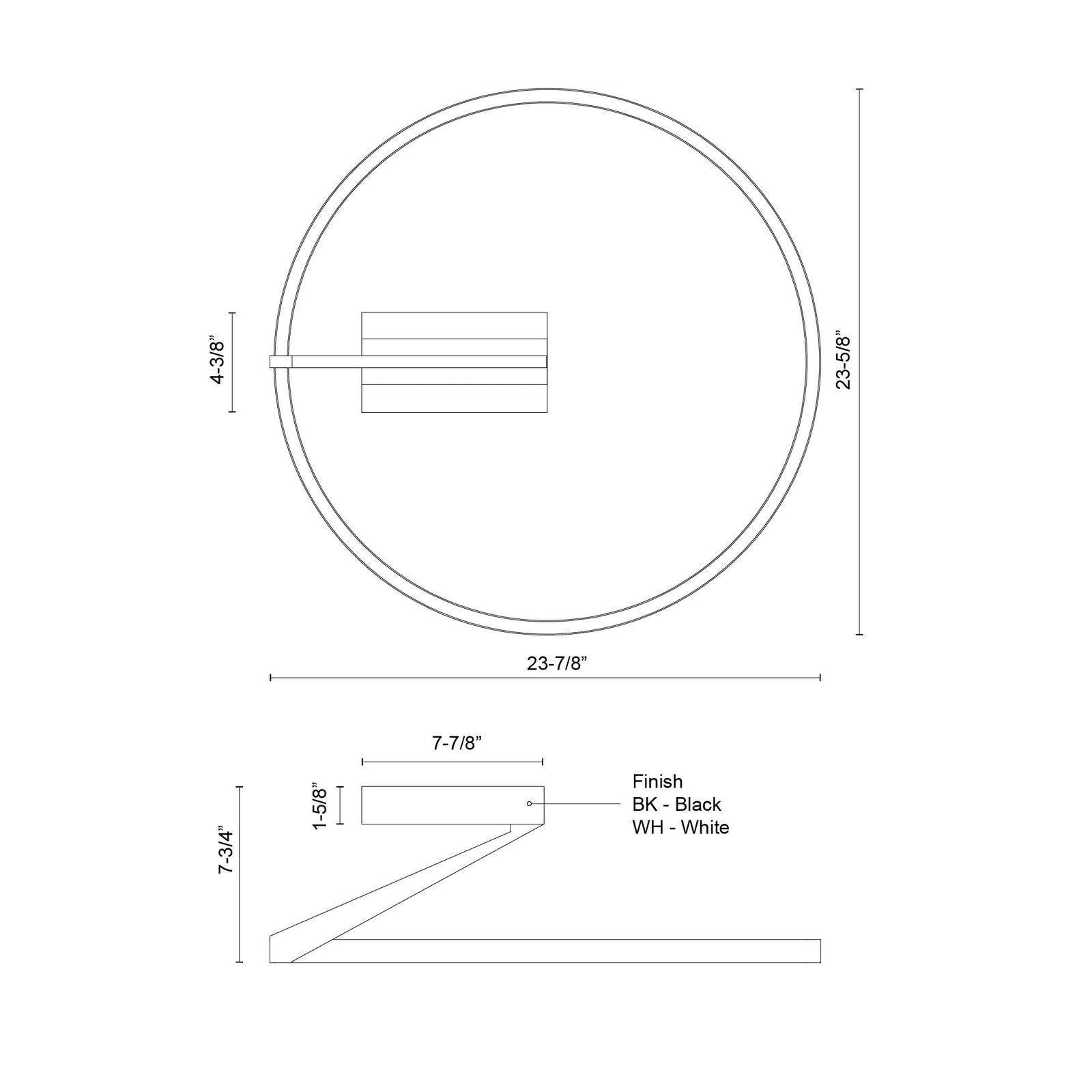 Roda 23-in White LED Semi-Flush Mount
