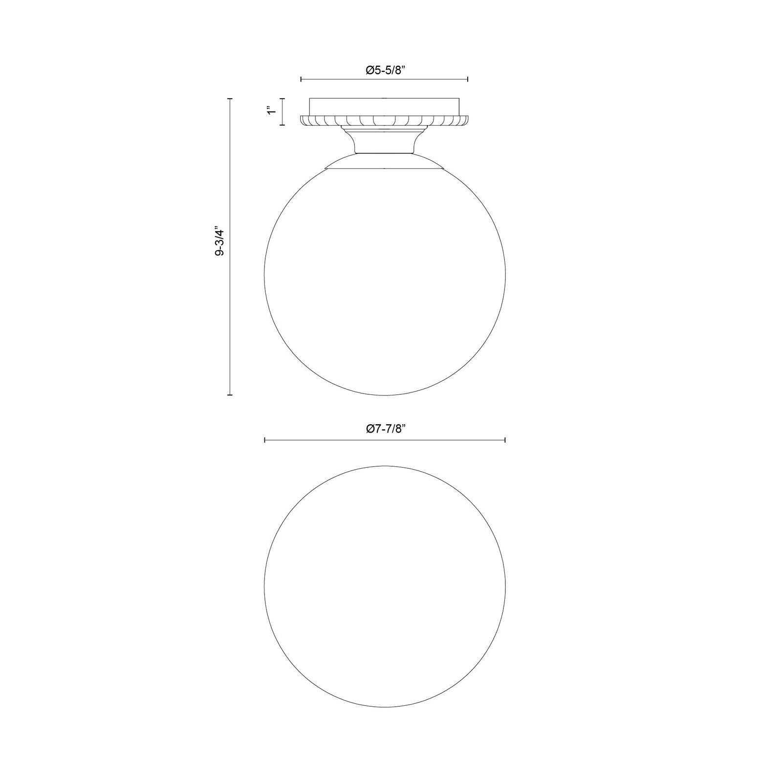 Otis 8-in Matte Black/Glossy Opal Glass Socket Semi-Flush Mount