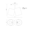 Keiko 14-in Black 2 Lights Semi-Flush