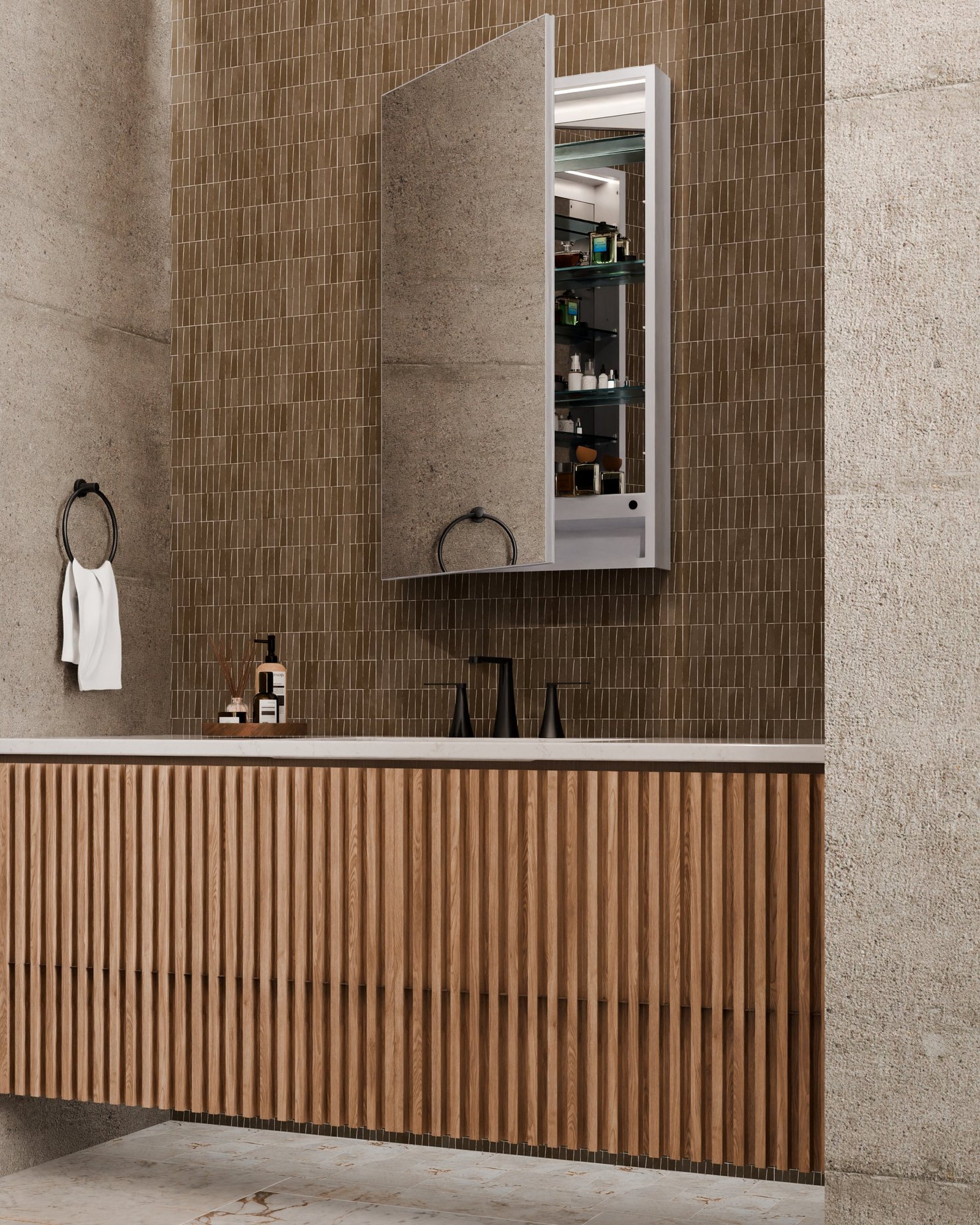 Simplicity™ LED Mirror Cabinet — Left Hinge — View 5