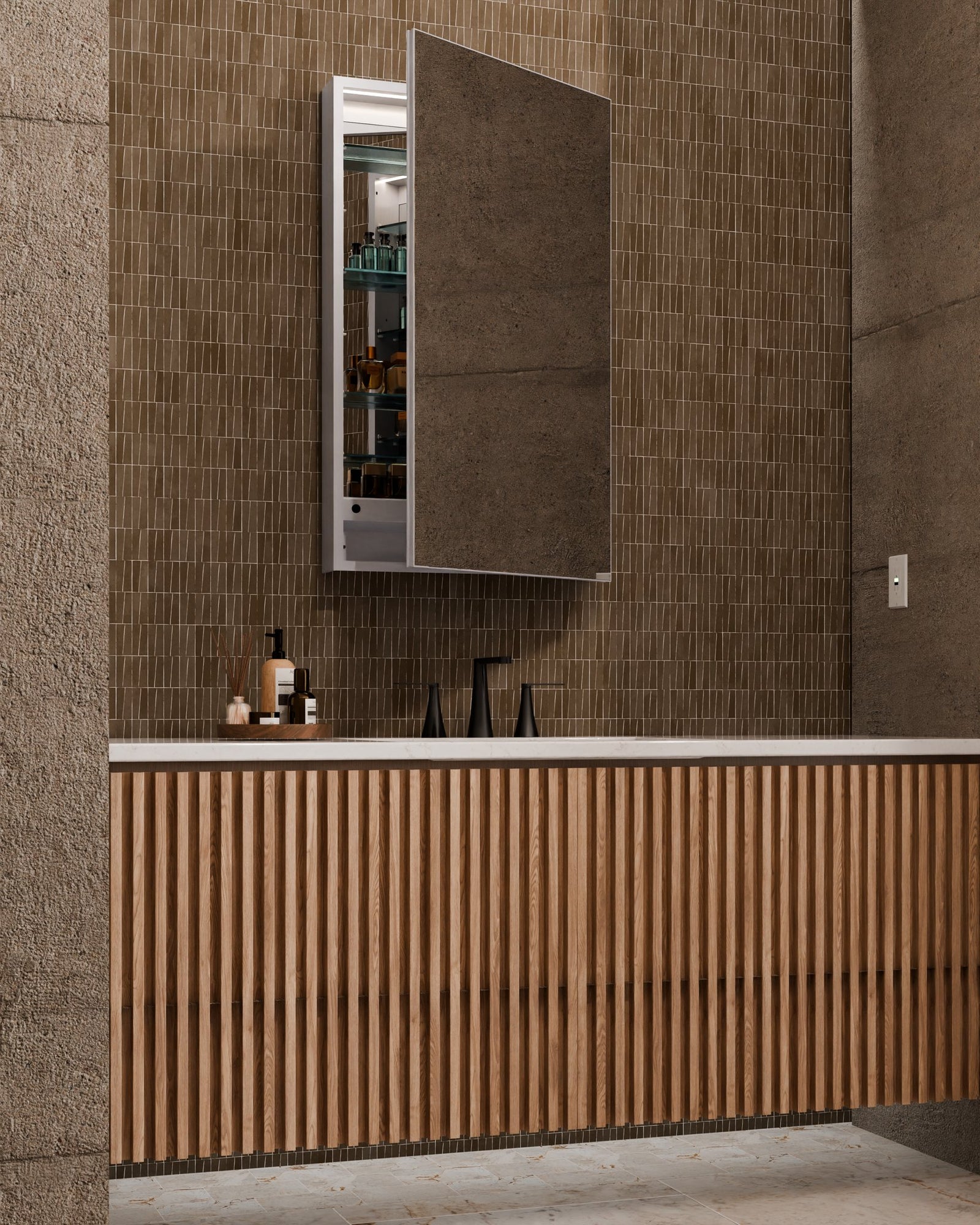 Simplicity™ LED Mirror Cabinet — Right Hinge — View 2