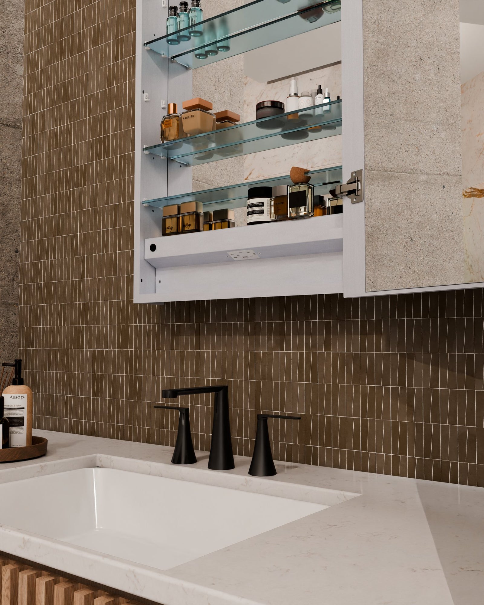 Simplicity™ LED Mirror Cabinet — Right Hinge — View 4