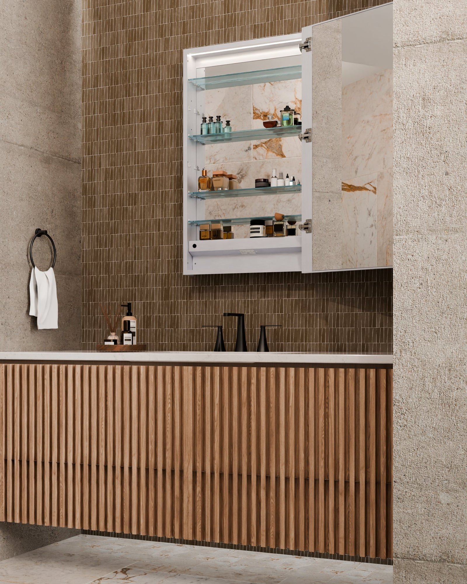 Simplicity™ LED Mirror Cabinet — Right Hinge — View 5