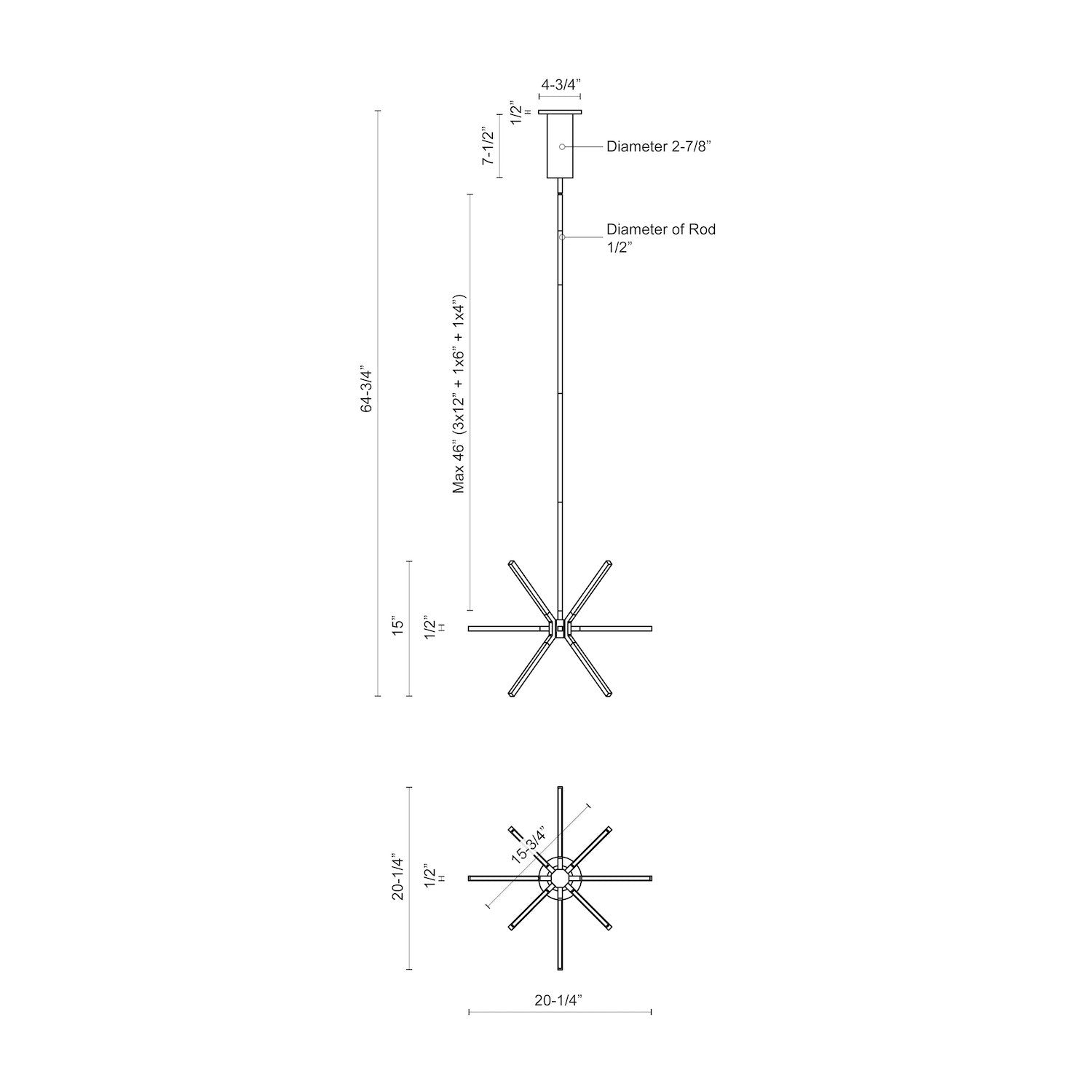 Sirius Minor 20-in Black LED Chandeliers