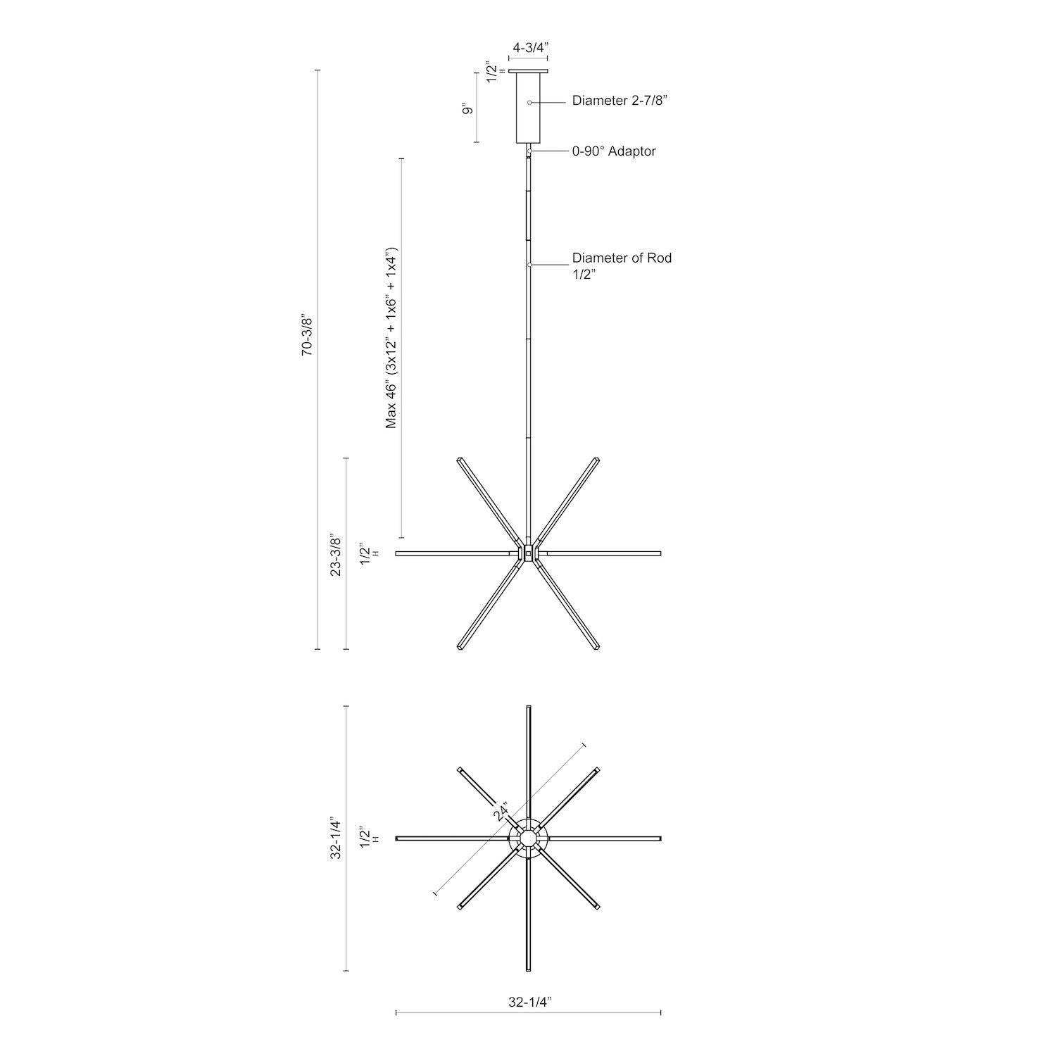 Sirius Minor 32-in Black LED Chandeliers