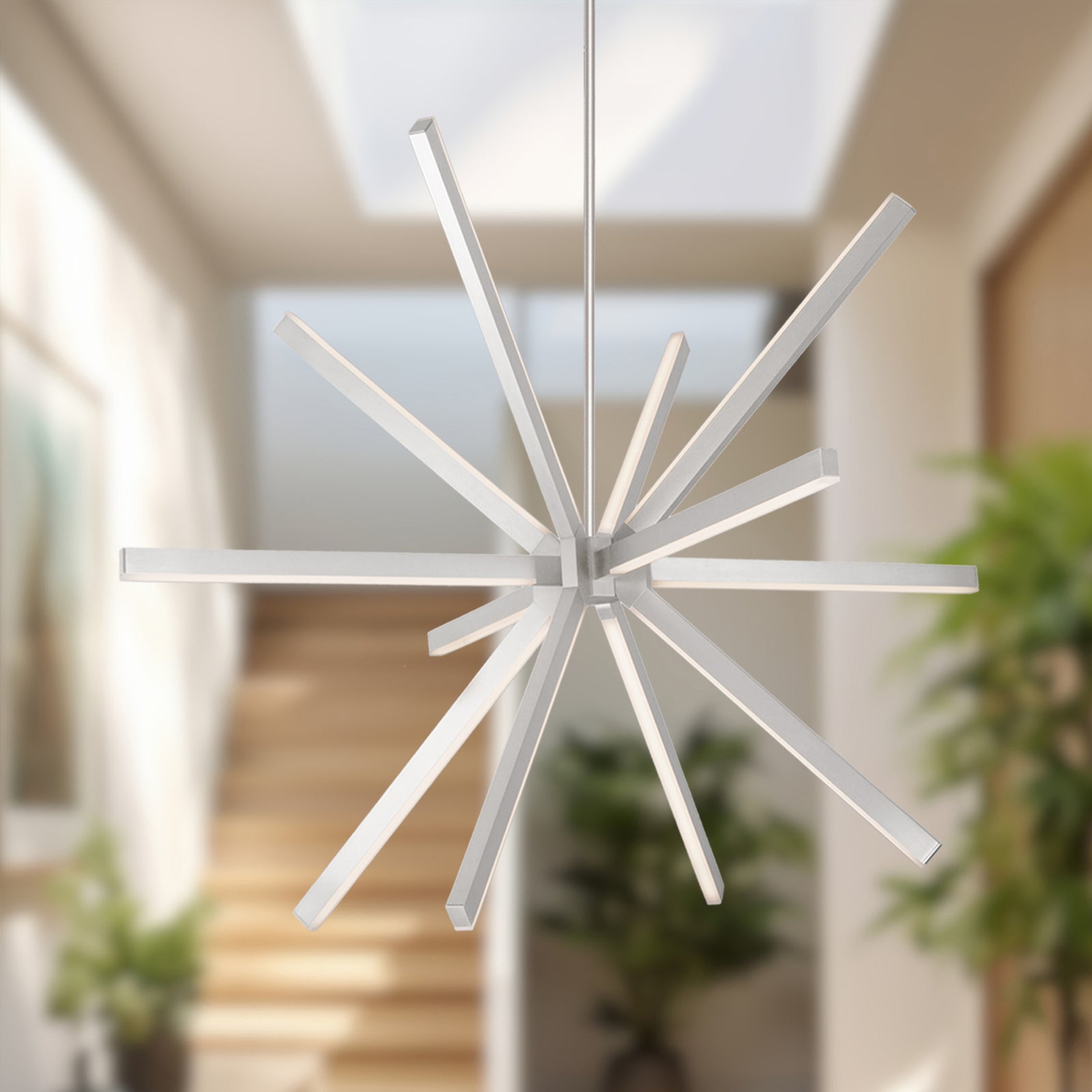Sirius 48-in Brushed Nickel LED Chandeliers