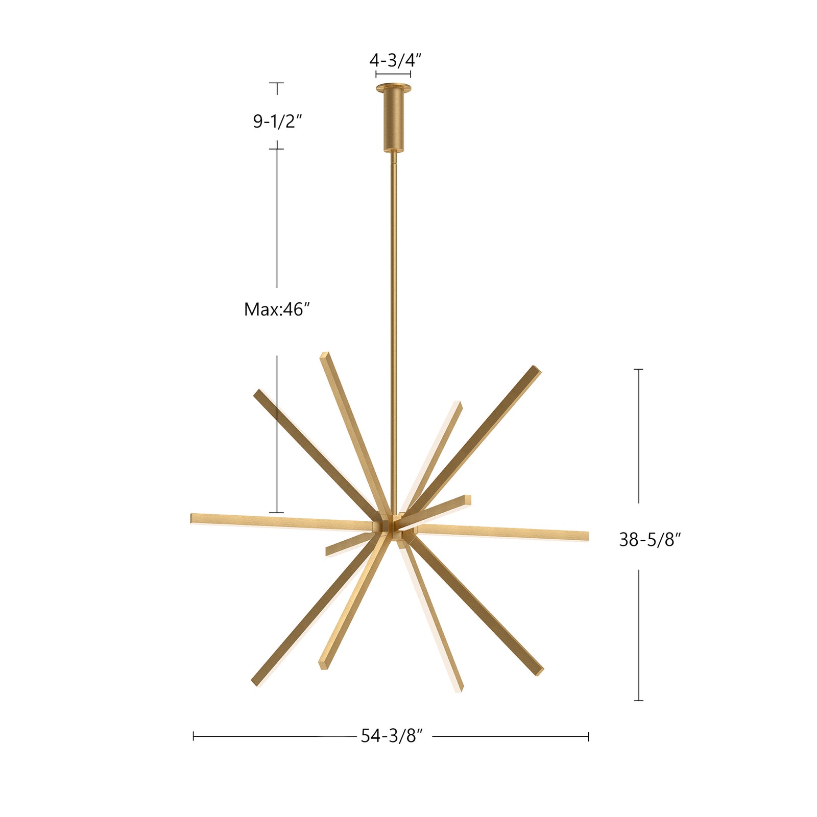 Sirius 56-in Brushed Gold LED Chandeliers
