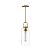 Soji 5-in Aged Gold/Clear Glass 1 Light Pendant
