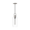 Soji 5-in Brushed Nickel/Clear Glass 1 Light Pendant