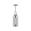 Soji 5-in Brushed Nickel/Smoked Solid Glass 1 Light Pendant
