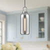 Soji 5-in Brushed Nickel/Smoked Solid Glass 1 Light Pendant