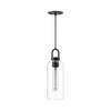 Soji 5-in Clear Glass/Matte Black 1 Light Pendant