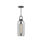 Soji 5-in Matte Black/Smoked Solid Glass 1 Light Pendant