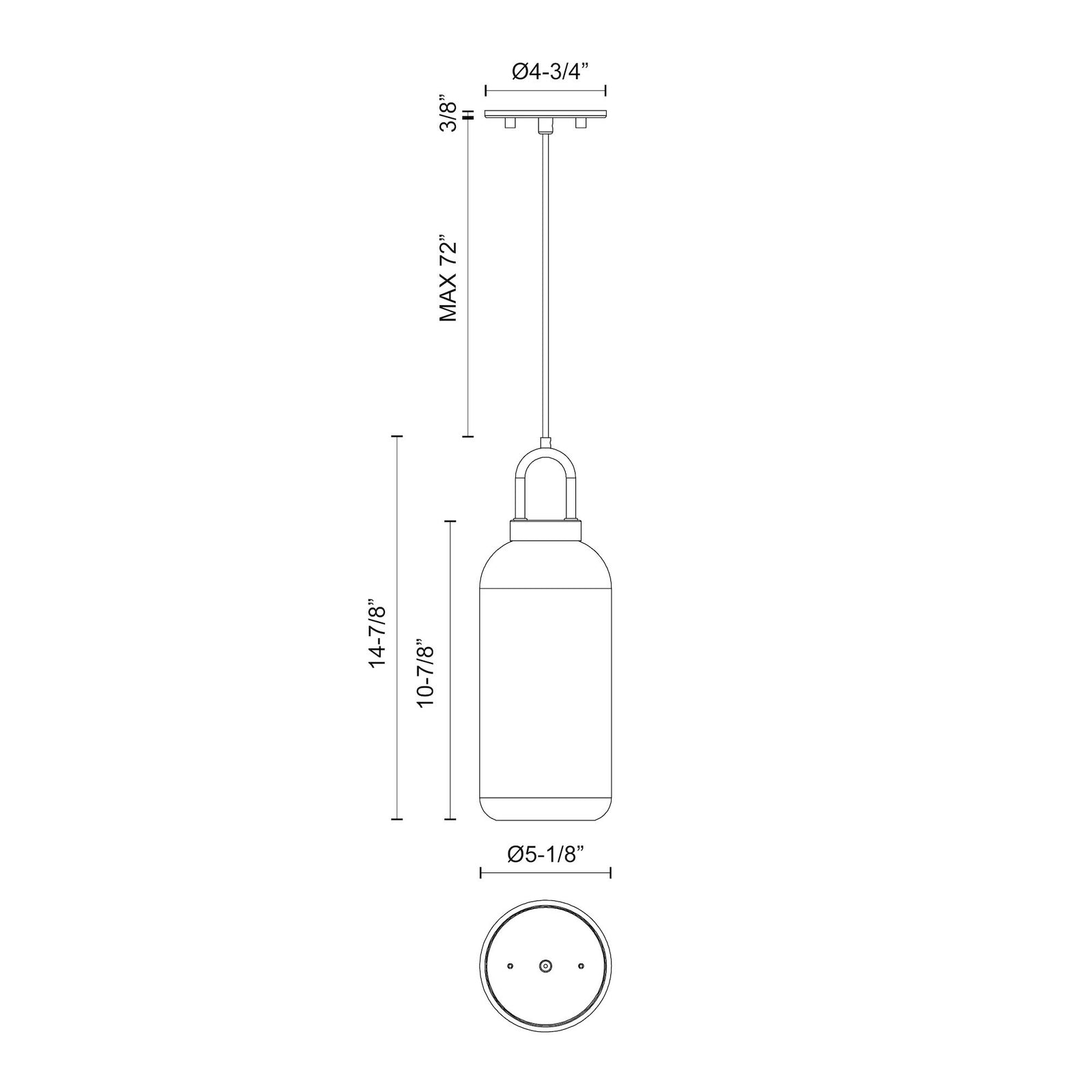 Soji 5-in Brushed Nickel/Smoked Solid Glass 1 Light Pendant