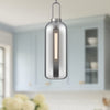 Soji 6-in Brushed Nickel/Smoked Solid Glass 1 Light Pendant