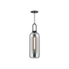 Soji 6-in Matte Black/Smoked Solid Glass 1 Light Pendant
