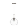 Soji 8-in Brushed Nickel/Clear Glass 1 Light Pendant