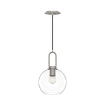 Soji 8-in Brushed Nickel/Clear Glass 1 Light Pendant